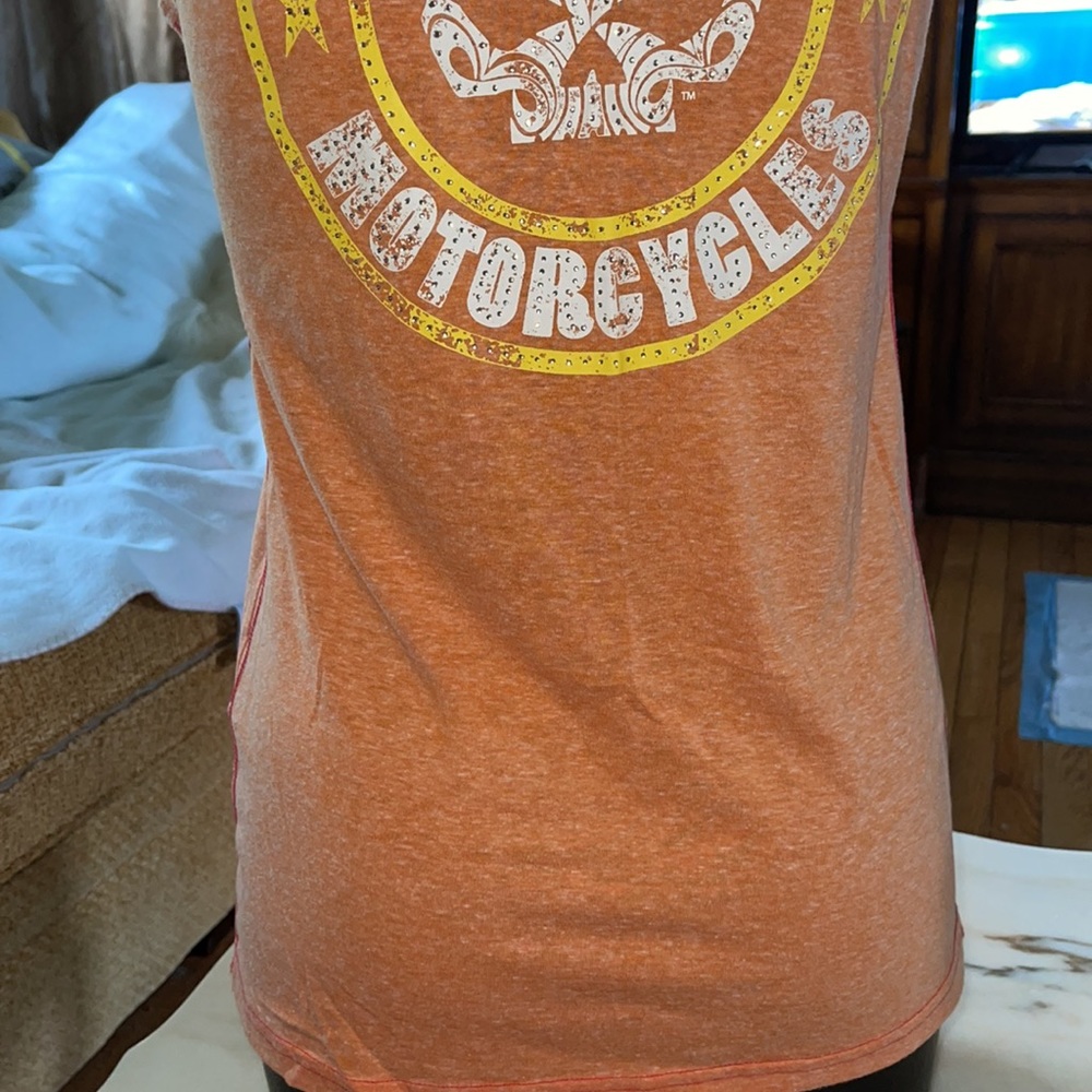 Harley Davidsom orange tank top medium - Picture 7 of 9